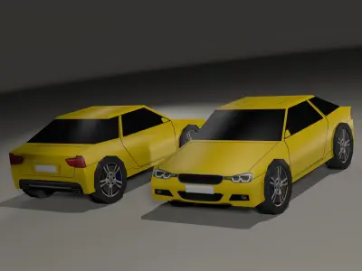 Super Low Poly Vehicles Low-poly 3D model