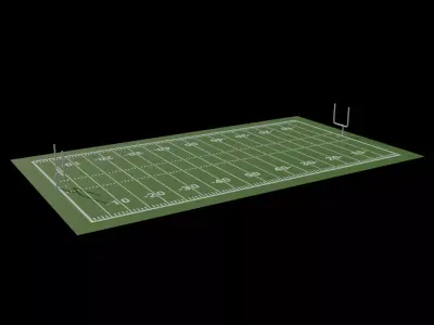 Football field Low-poly 3D model