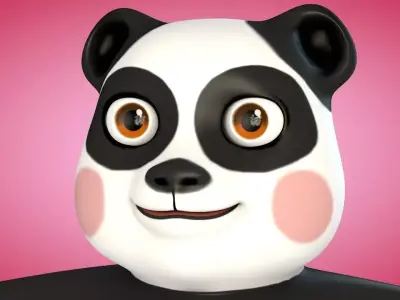 Panda bear Low-poly 3D model get