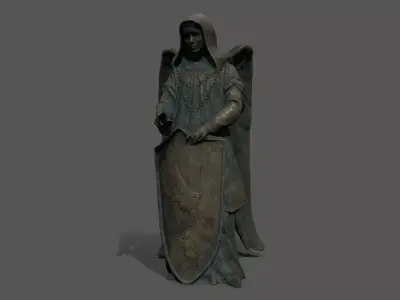 woman Statue Low-poly 3D model 5