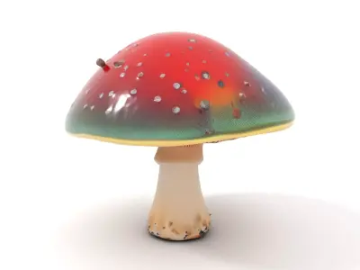 Iridescent Mushroom model pack Low-poly 3D model