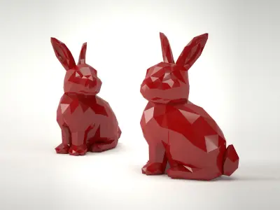 Low Poly Bunny Rabbit Low-poly 3D model