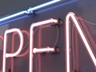 Open and Closed - Neon Signs 3D model