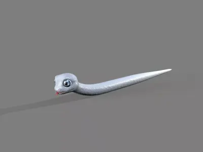 cartoon snake Low-poly 3D model