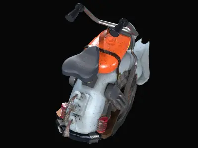 Motorized unicycle Low-poly 3D model