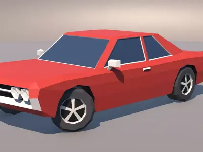 Low Poly Muscle Car Coupe MOBILE READY Low-poly 3D model