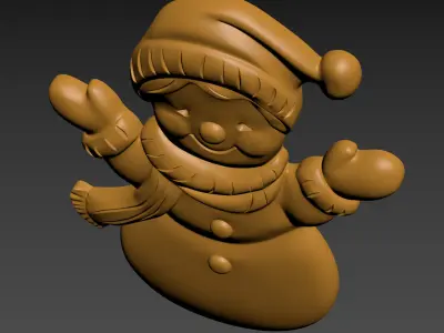 Snowman Relief 3D print model