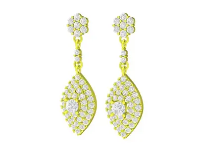 A5451 Luxury Diamond Drop Earrings 3D print model