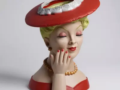 Vintage woman bust decoration 3D print model