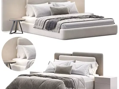 Daily Bed By Efdeco Low-poly 3D model