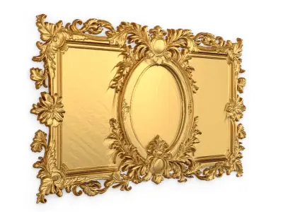 Plaster decorative frame ornament 09 3D model