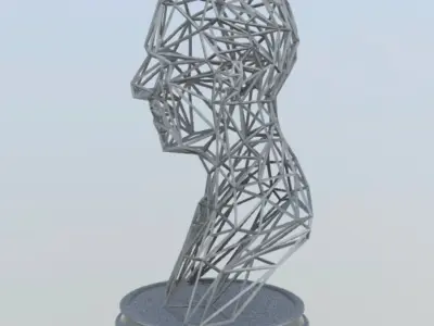 NIKOLA TESLA BUST WIREFRAME VORONOI WIREMESH MESH 3D print model