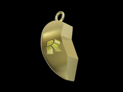 Pairing Heart Pendant with Customizable Letters 3D print model