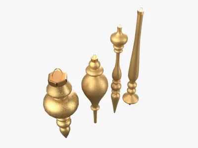 Christmas Tree Ornament Set11 - Red Yellow 3D model