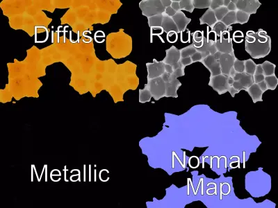 Golden Honeycomb model pack Low-poly 3D model