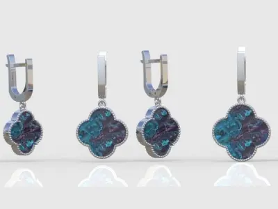 Earrings model 3D printable model 0217-12 3D print model