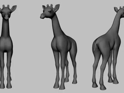 Baby Giraffe Low-poly 3D model