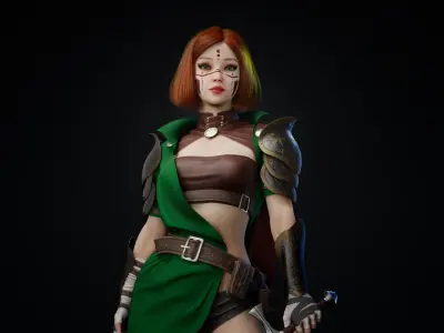Knight girl Matilda Low-poly 3D model