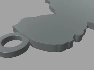 Soccer Key Ring Chain 01 Low-poly 3D model