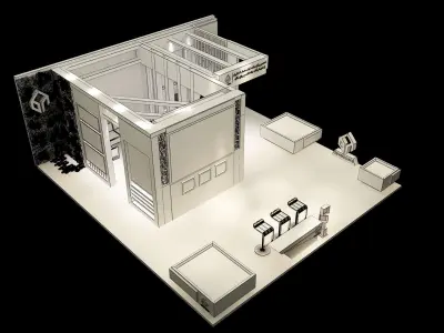 Booth Exhibition Stand a283  3D model