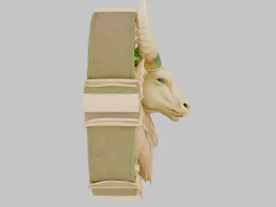 Mystical Bull Emblem Low-poly 3D model