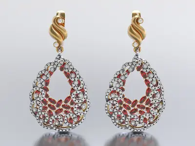 Earrings  elegant  3D print model purchase