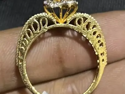 Diamond ring Jewelry Cocktail Ring 3D print model 3D print model