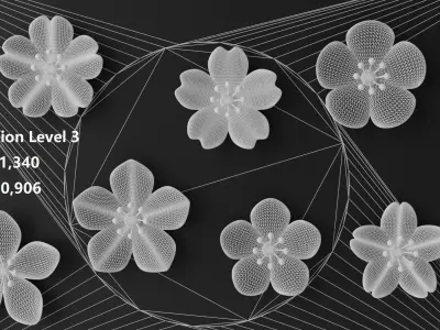 Cartoon Cherry Blossom Flower Sakura 2 3D model