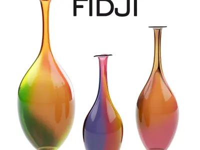 Fidji bottles  Low-poly 3D model