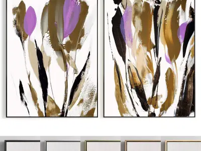 Plaster Two Photo Frame 165 Low-poly 3D model