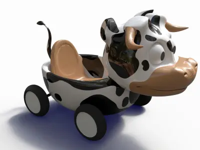 Cow Car Low-poly 3D model