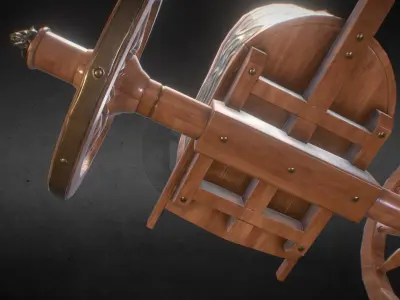 Low Poly PBR Roman Charriot Low-poly 3D model