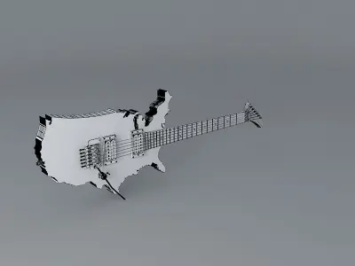 Map of America guitar Free 3D model