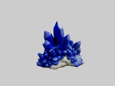 Lapislazuli Crystal Cluster Low-poly 3D model