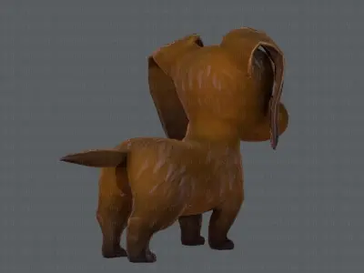 Dog base cartoon Low-poly 3D model