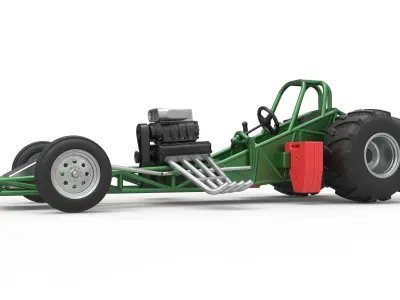 Vintage Pulling Funny car Base Scale 1 to 25 3D print model