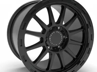 Matte Black Black W Black Bolts Rf Black Rhino Riot Beadlock 3D print model