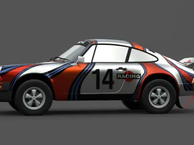 1978 Porsche 911 SC Safari 3D Model  Low-poly 3D model