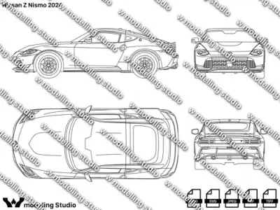 Nissan Z Nismo 2024 blueprint Texture