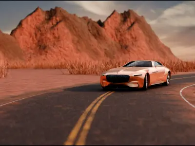 Highway Roadways in Desert 3D model