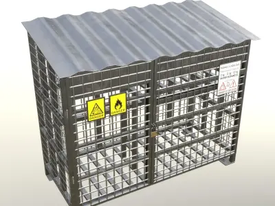 Gas Cylinder Cage Clean Low-poly 3D model