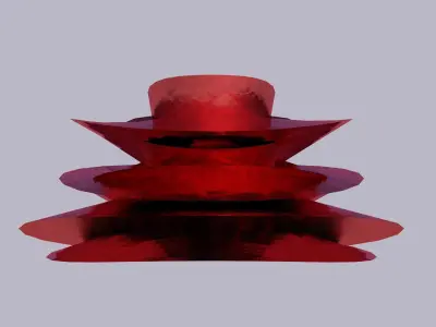 Vase architectural form Red gold Low-poly 3D model