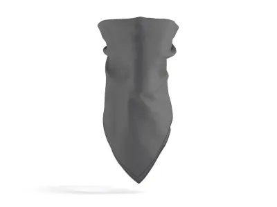 Face Protection Black Bandana - cotton mask scarf  3D model
