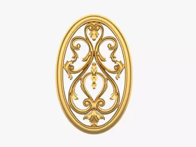 Classic oval rosette  01 3D model