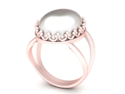 DOUBLE LAYER RUBY RING 3D PRINTABLE MODEL 3D print model