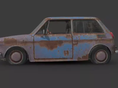Abandoned Car - Honda N600 Low-poly 3D model