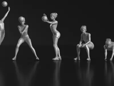 volleyball Woman 46 figure Set 02 3D print model