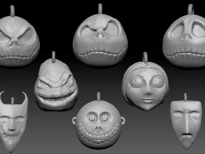 Nightmare Before Christmas tree themed balls 3D print model