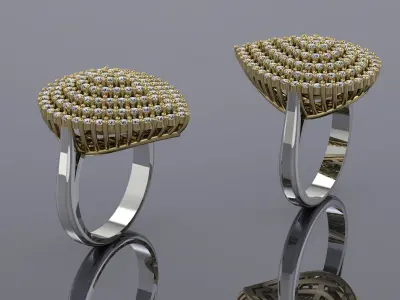 Jewelry Ring Gold 3D print model 55