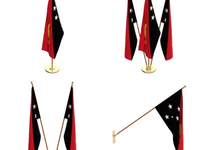 Papua New Guinea Flag Pack 3D model
